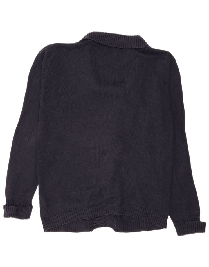 Maglione cardigan da uomo Zara grande in cotone blu navy
