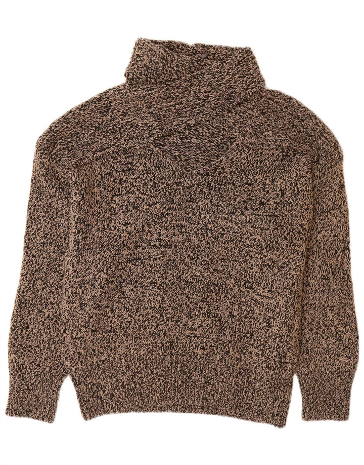 Maglione da donna ZARA con collo alto e collo alto UK 16 Acrilico chiazzato beige grande
