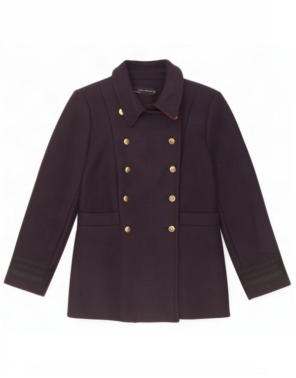 Cappotto da marinaio da donna Zara UK 14 grande poliestere blu navy