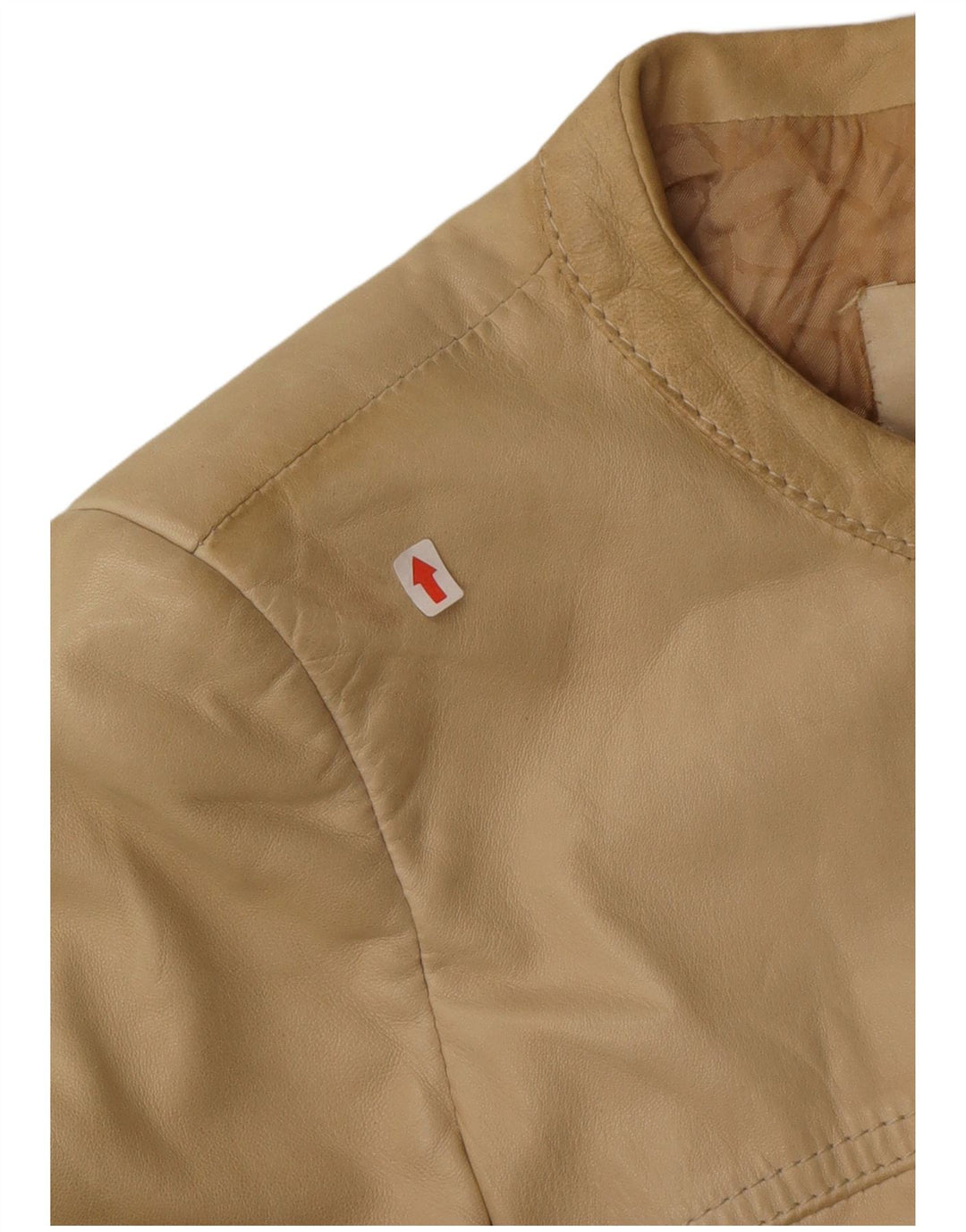Giacca in pelle corta da donna Valentino IT 40 piccola in pelle beige