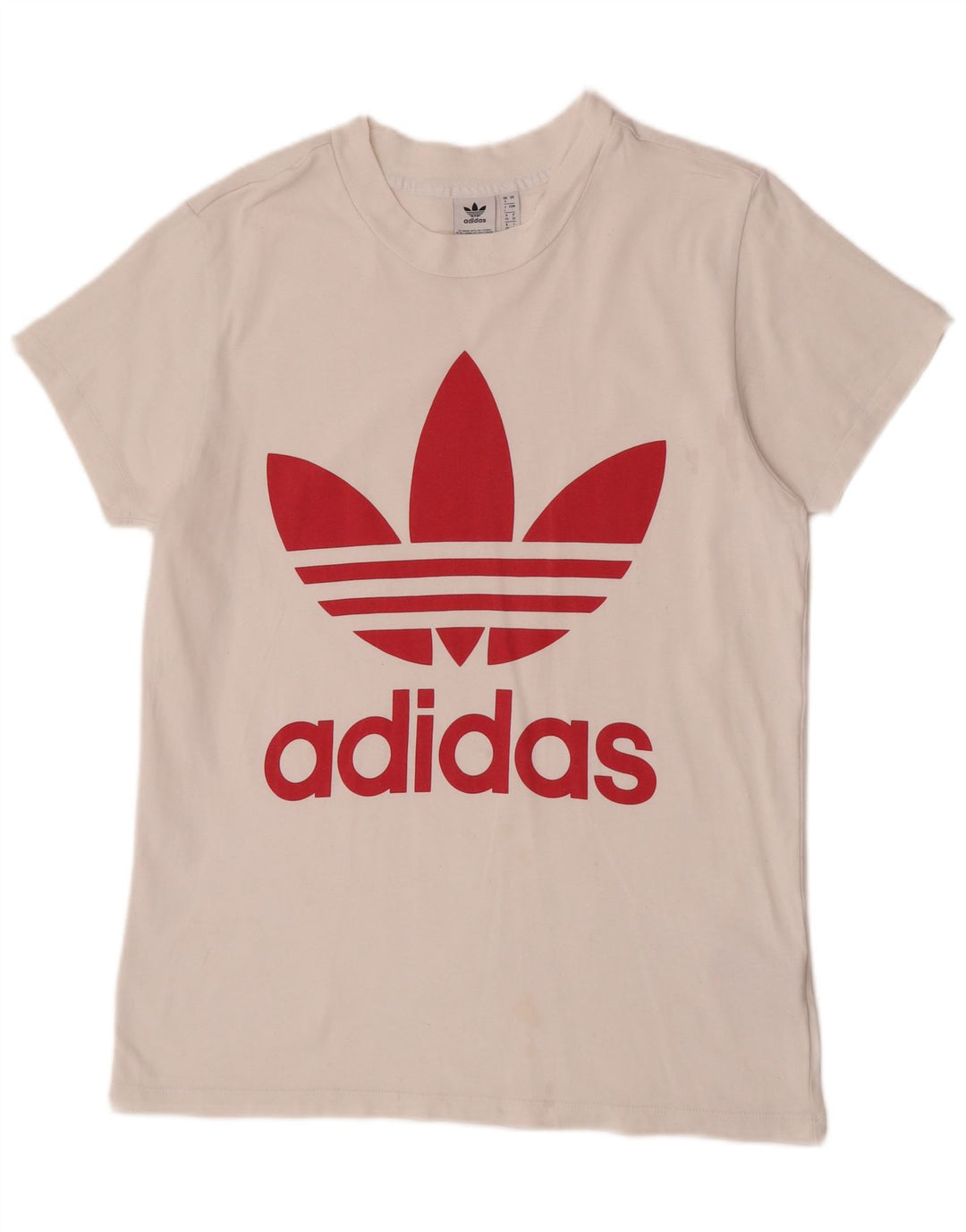 T-shirt grafica oversize da donna Adidas UK 8 piccola bianca