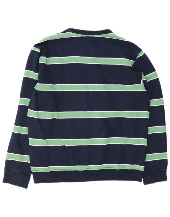 Crew Clothing Felpa da uomo Maglione medio in cotone a righe blu navy