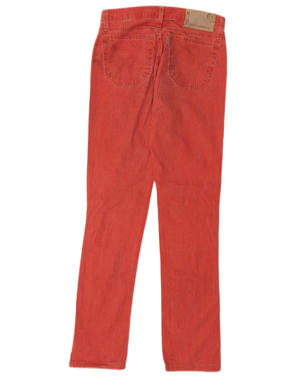 Jeckerson Womens Slim Casual Trousers W25 L29 Red Pinstripe