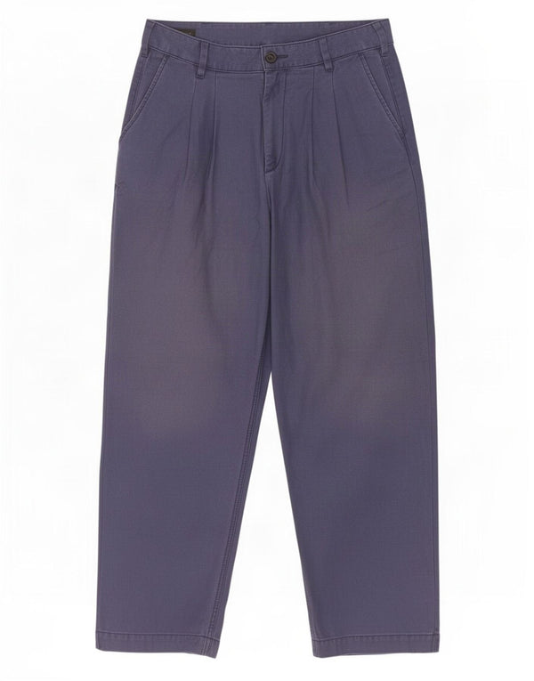 Pantaloni chino larghi a vita alta da uomo Zara EU 44 Large W34 L31 Blu