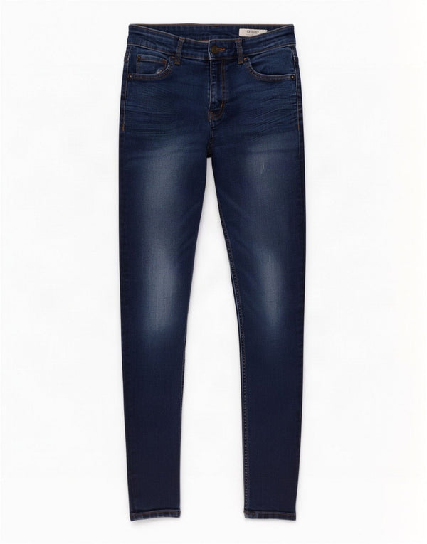 Marks & Spencer Womens Skinny Jeans UK 10 Small W28 L28 Navy Blue Cotton