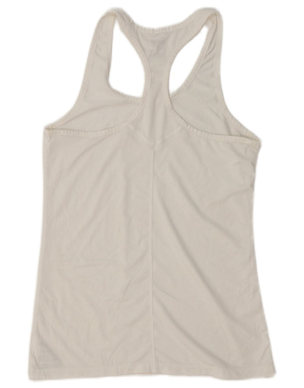 Canotta NIKE Dri Fit Slim Fit da donna UK 12 poliestere bianco medio