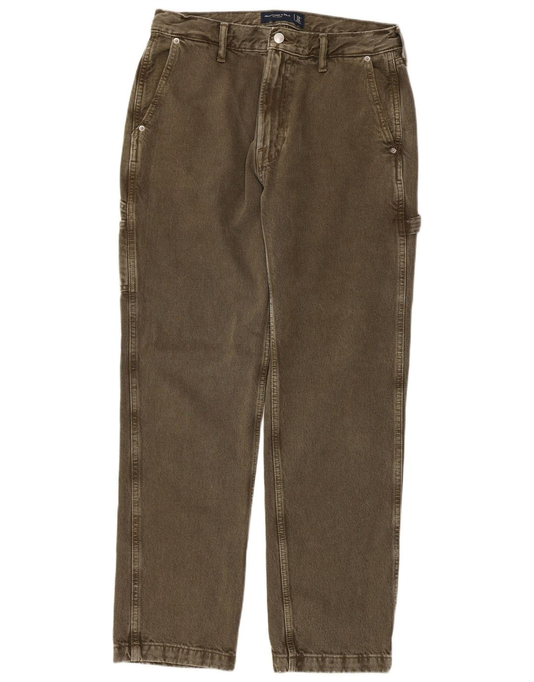 ABERCROMBIE & FITCH Pantaloni cargo larghi da uomo W32 L32 kaki anni '90