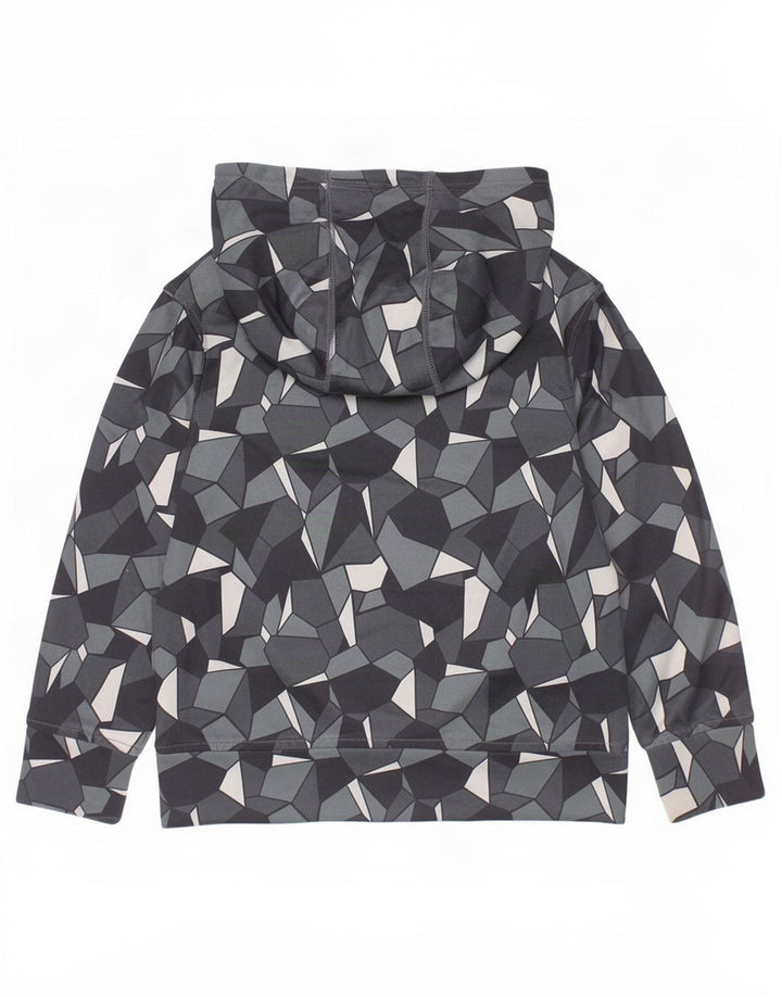 Felpa con cappuccio da bambino Puma 7-8 anni Small in poliestere geometrico grigio