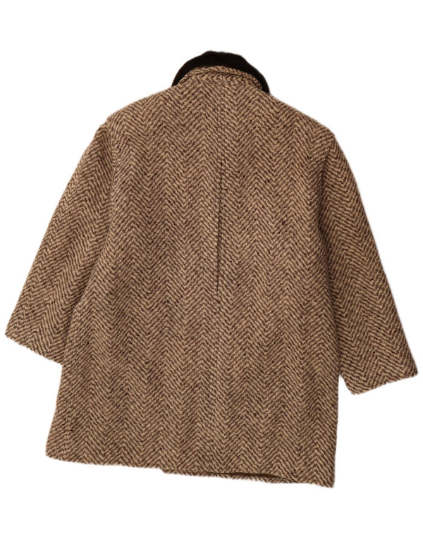 Soprabito vintage da uomo UK 42 XL marrone Chevron