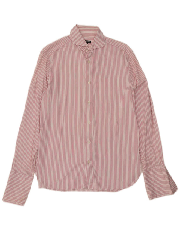 Camicia formale da uomo JAEGER taglia 15 1/2 cotone gessato rosa medio