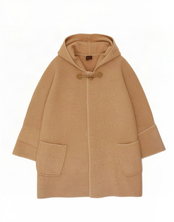Cappotto poncho vintage da donna UK 14 beige medio