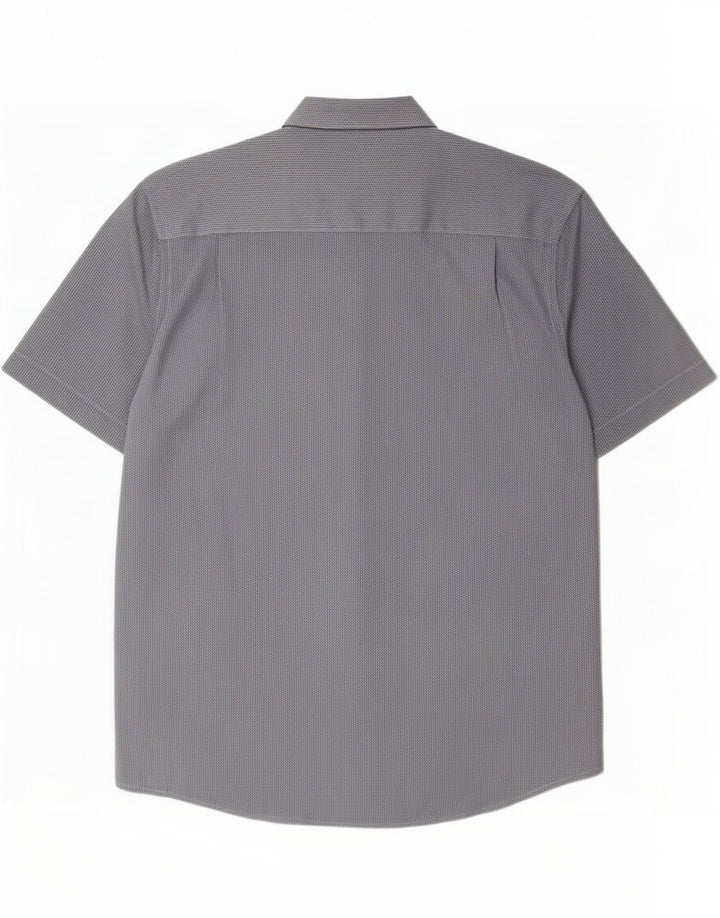 Camicia da uomo a maniche corte, vestibilità regolare, Pierre Cardin, grande, blu navy, chevron
