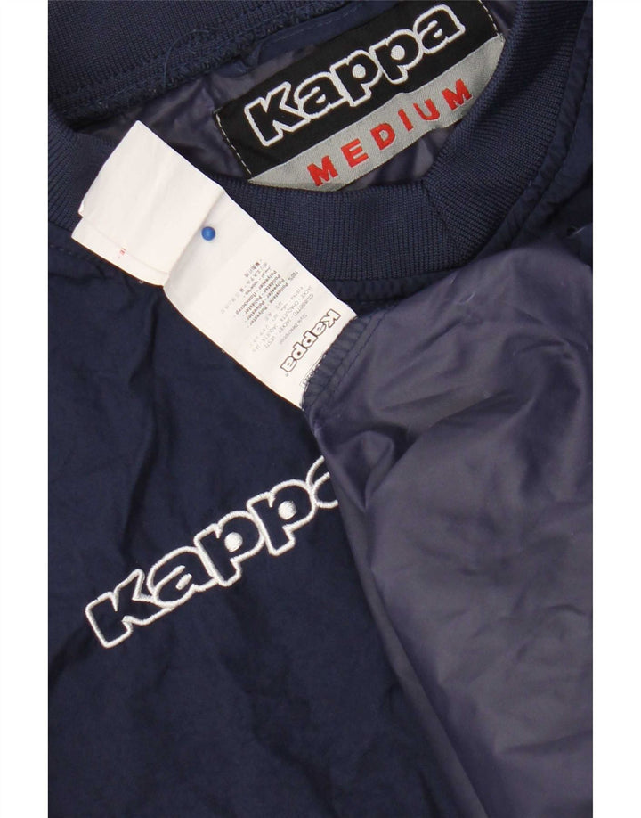 Top grafico da uomo Kappa a maniche lunghe in poliestere blu navy medio