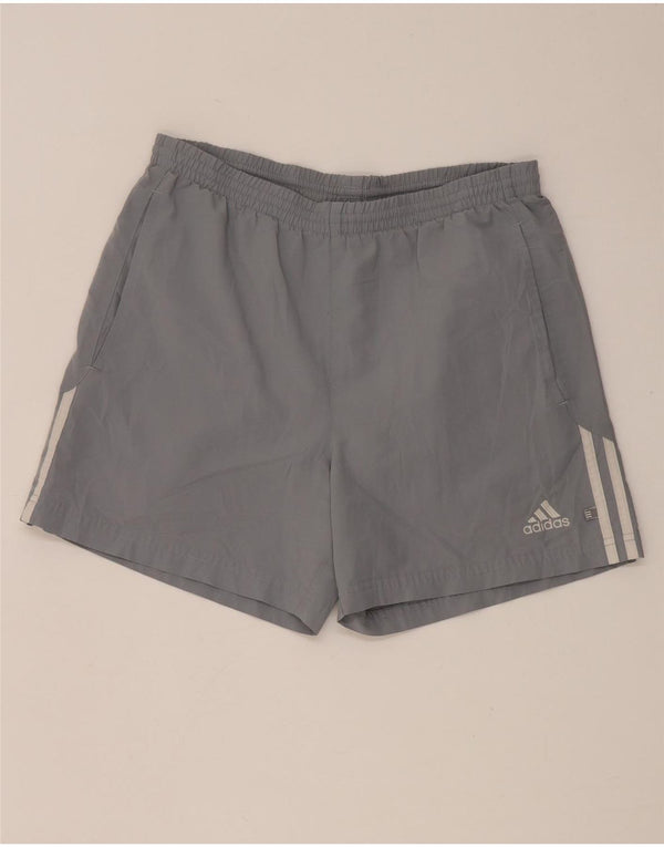 Pantaloncini sportivi da uomo Adidas piccoli in poliestere grigio