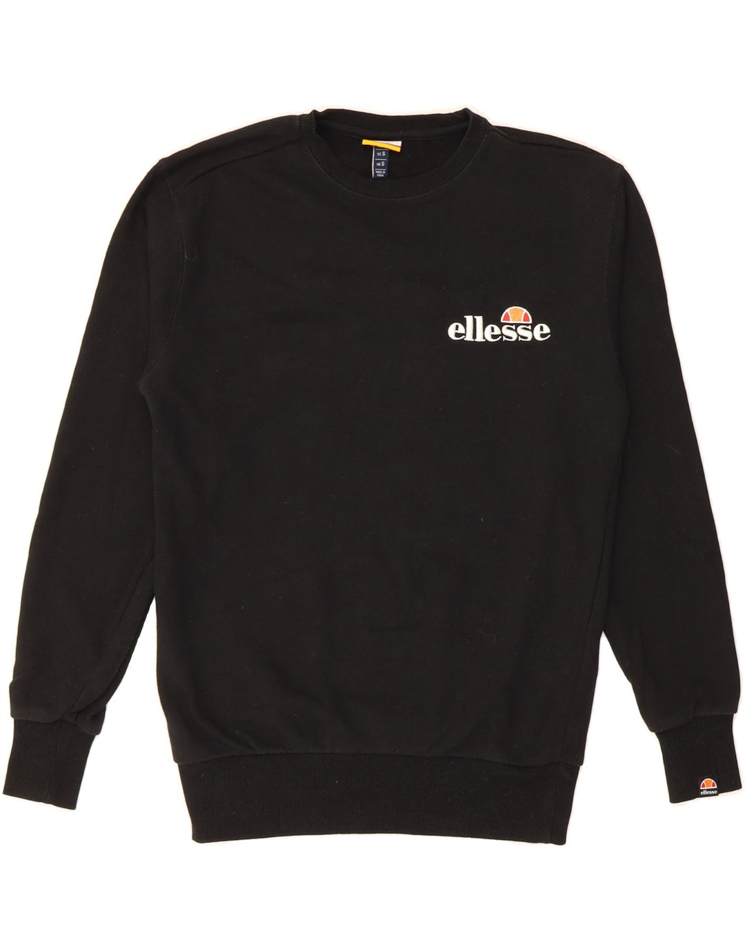 ELLESSE Mens Sweatshirt Jumper Small Black Cotton Vintage Ellesse and Second-Hand Ellesse from Messina Hembry 