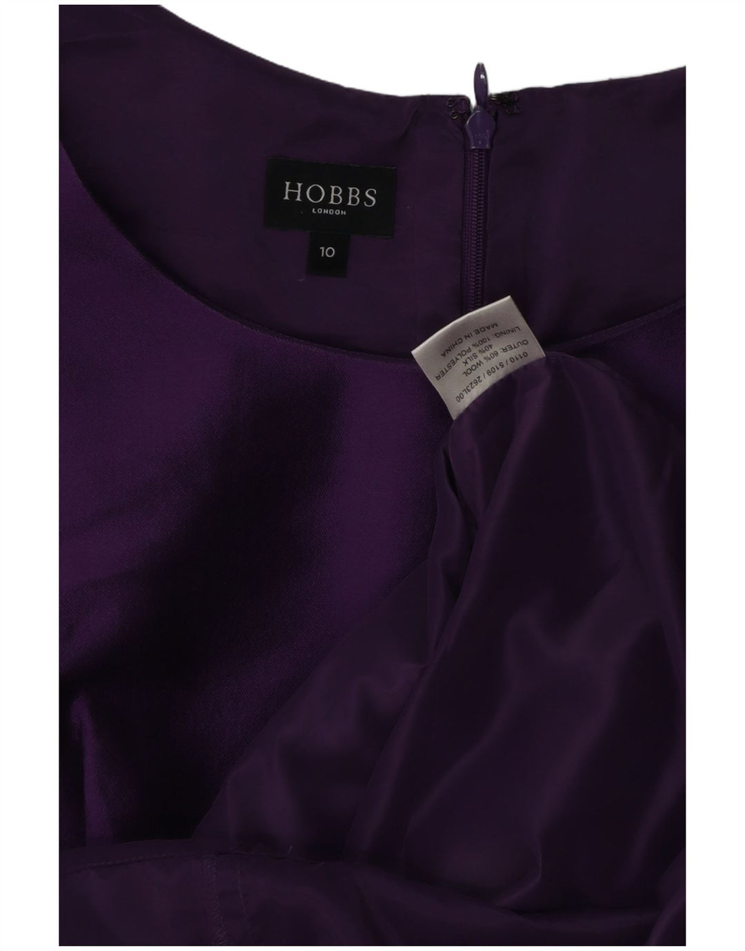Abito tubino senza maniche da donna Hobbs UK 10 piccolo poliestere viola