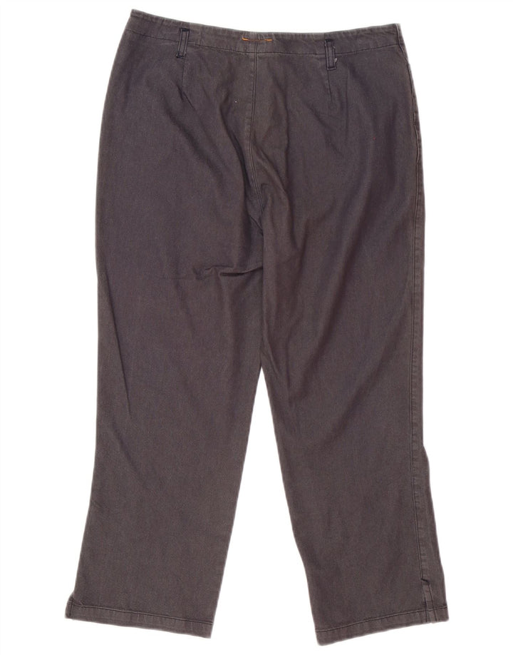 Pantaloni Capri Dritti Donna Stefanel IT 42 Medium W29 L22 Viscosa Grigia