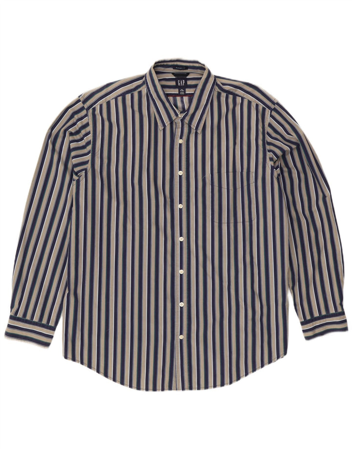 Gap Camicia da uomo vestibilità classica taglia 18 1/2 2XL cotone a righe multicolore