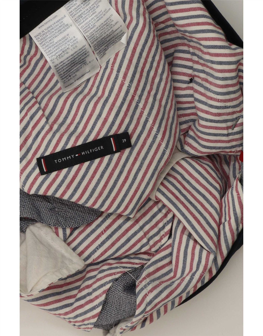 Pantaloncini chino da uomo Tommy Hilfiger W29 cotone grigio medio