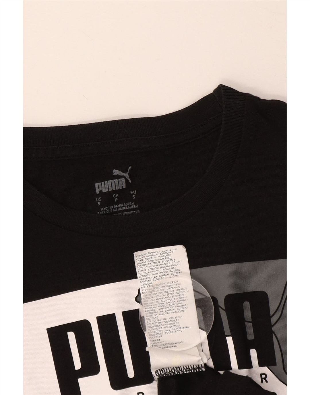 T-shirt grafica da uomo PUMA Top Small in cotone nero