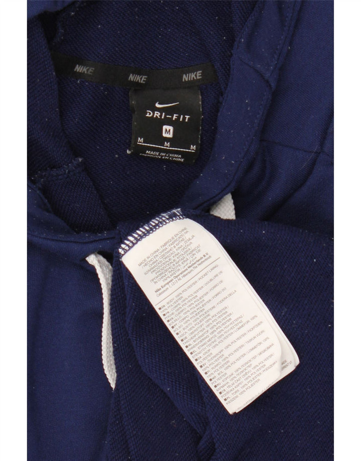 Felpa con cappuccio grafica Nike Dri Fit da uomo, media, in poliestere blu navy