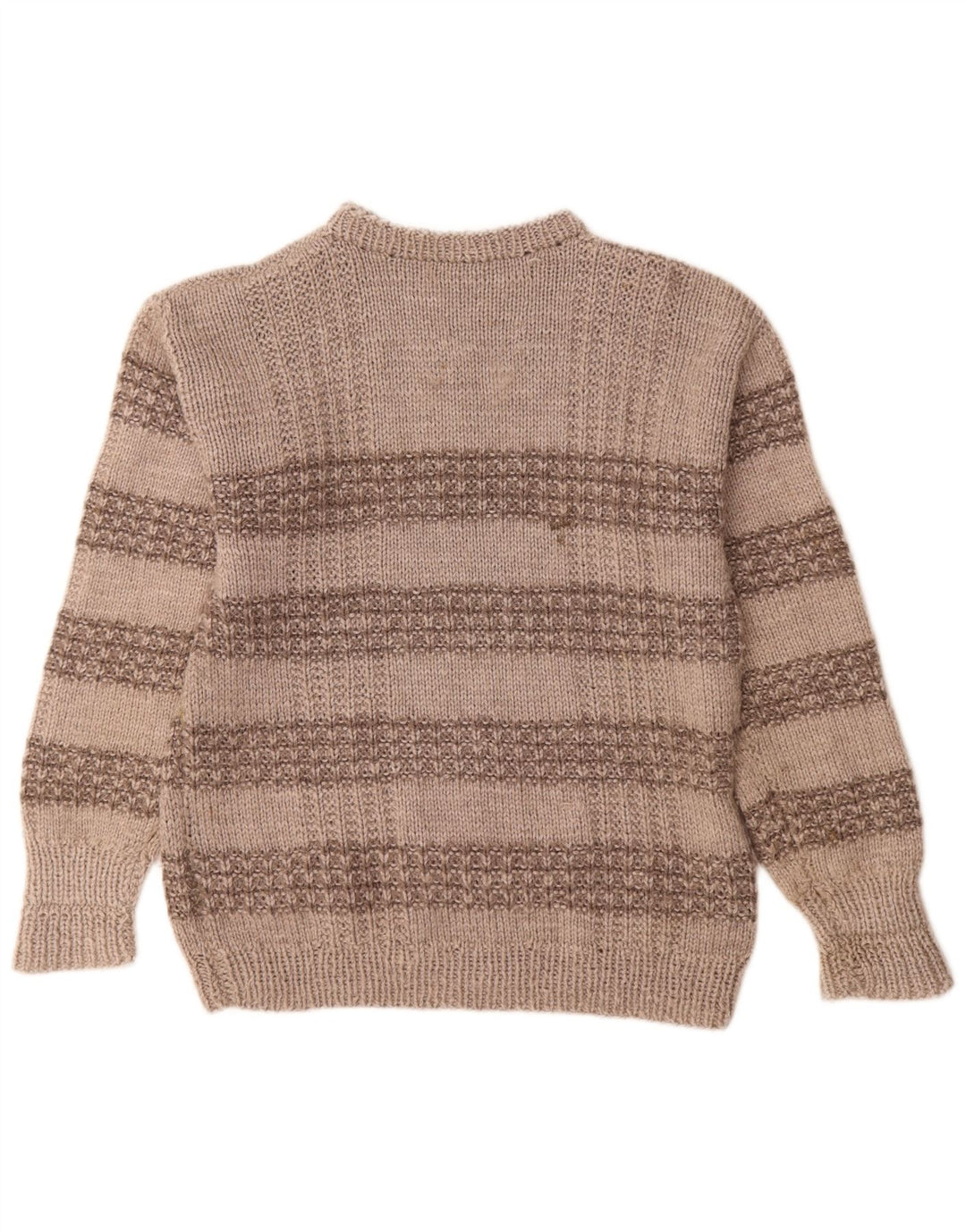 Maglione vintage da uomo girocollo a righe grigio medio