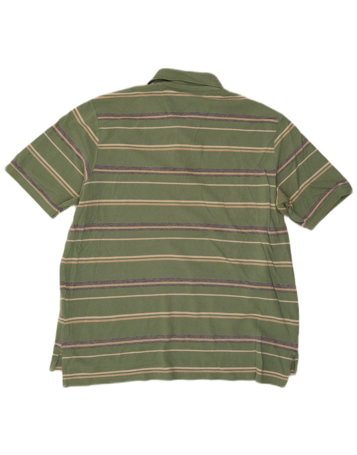 Polo da uomo Eddie Bauer in cotone a righe verdi grandi