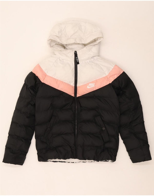 Giacca imbottita con cappuccio NIKE da ragazzo 10-11 anni color block medio nero
