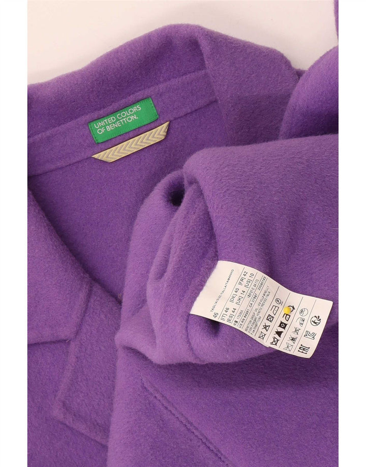 Cappotto da donna Benetton UK 14 Large Viola Lana