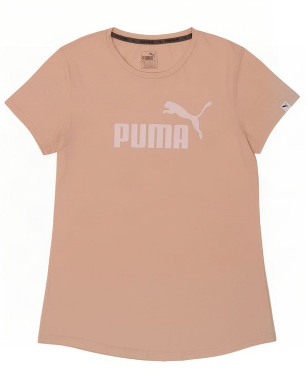 Puma T-shirt grafica da donna Top UK 14 Large Rosa Cotone