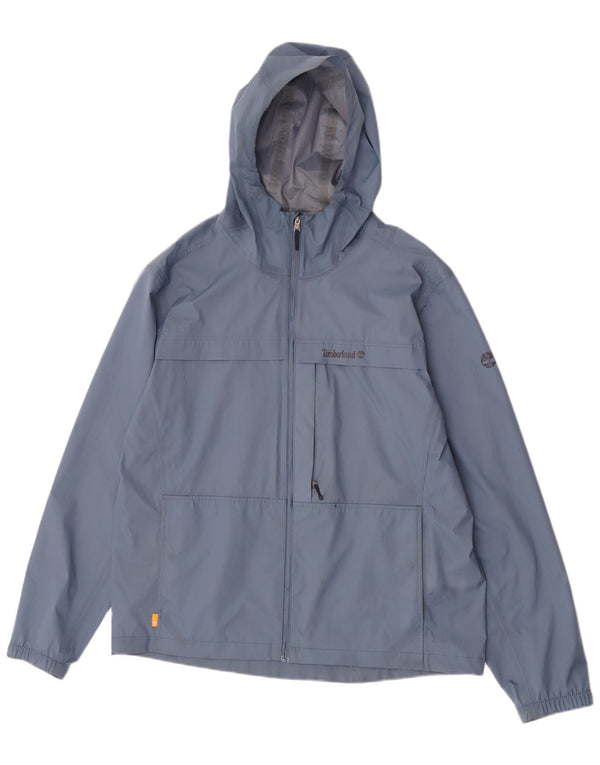 Giacca antipioggia con cappuccio da uomo Timberland UK 40 Large Blu Nylon