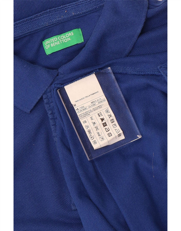 Polo Uomo Benetton in cotone Blu Medio