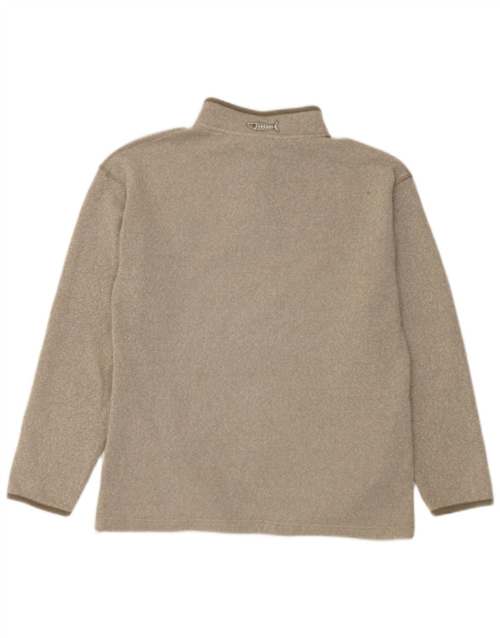 Maglione da uomo con collo con zip Weird Fish, grande poliestere kaki