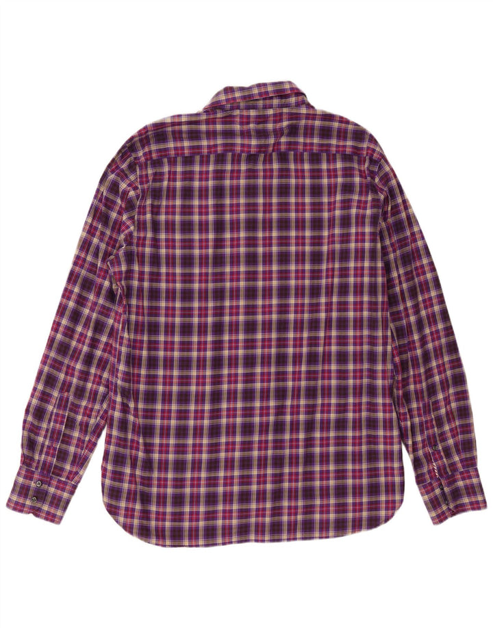 Camicia da uomo Tommy Hilfiger grande cotone a quadri viola