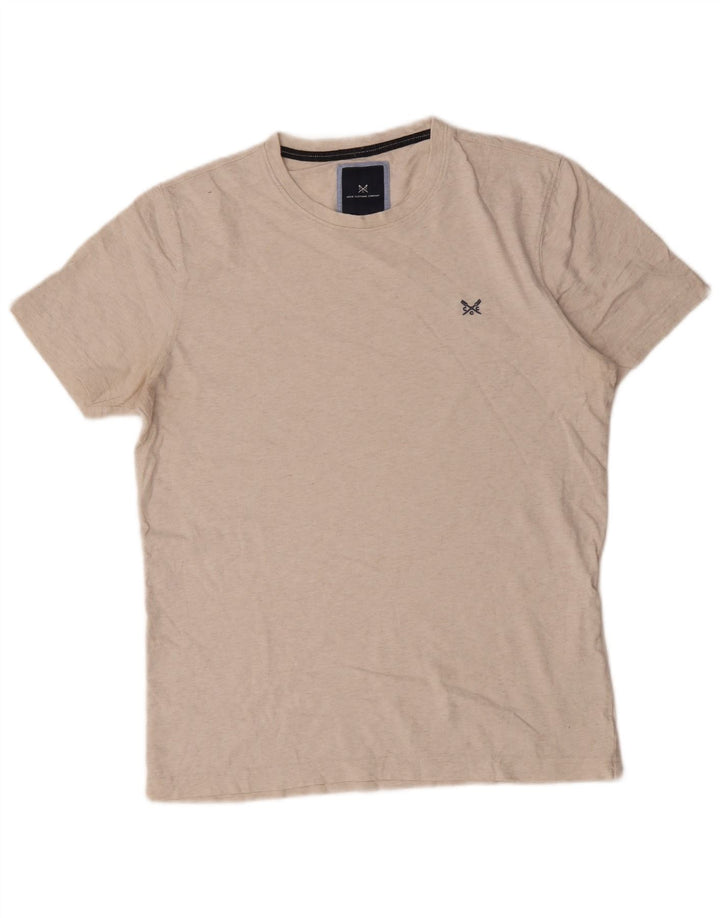 Crew Clothing T-shirt da uomo Top in cotone screziato beige medio