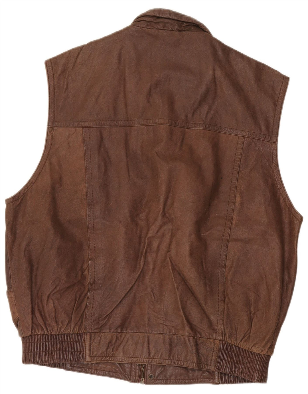 Gilet in pelle da uomo Trapper IT 52 XL in pelle marrone