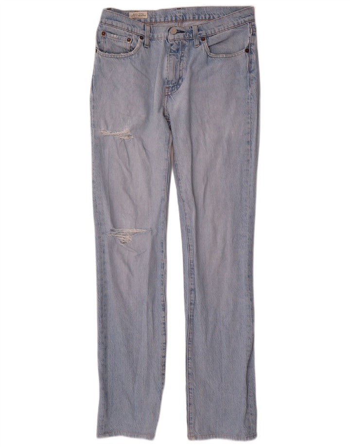Jeans Levi's Uomo 511 Slim Distressed W30 L34 Cotone Blu