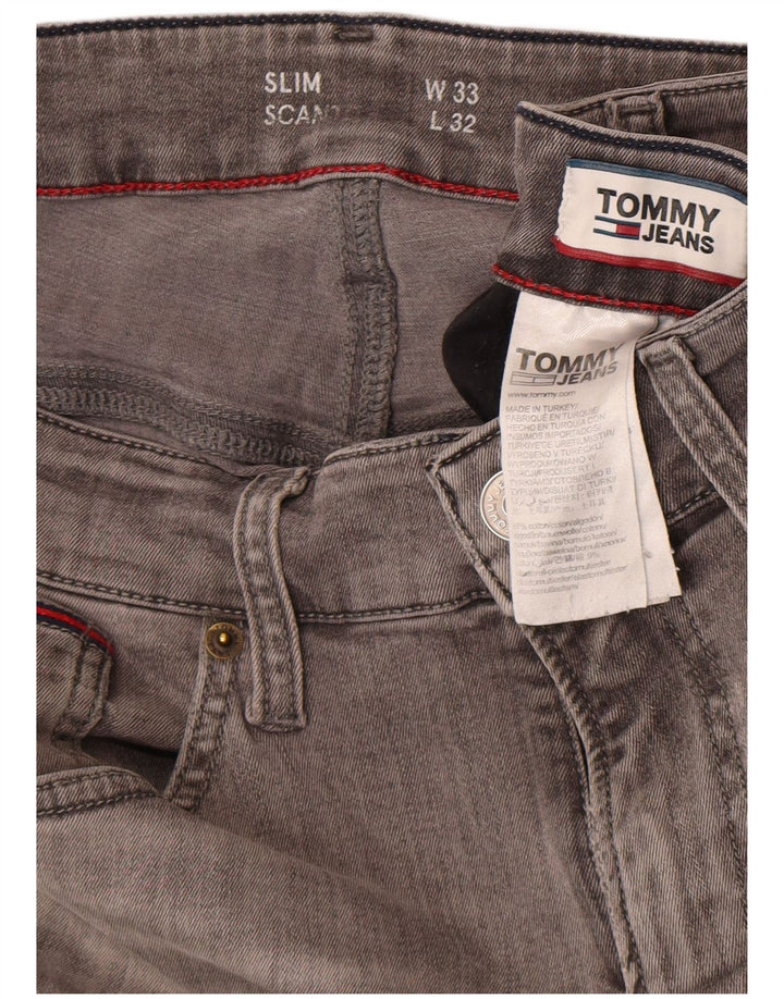 Jeans slim da uomo Tommy Hilfiger W33 L32 cotone grigio