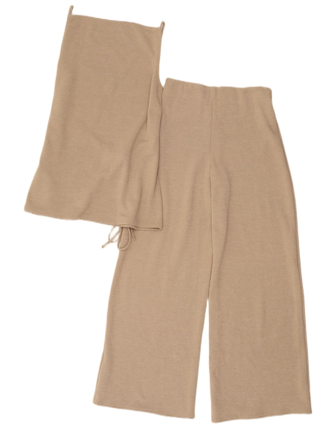 Set 2 pezzi Zara da donna UK 8 piccolo W28 L28 Poliestere beige