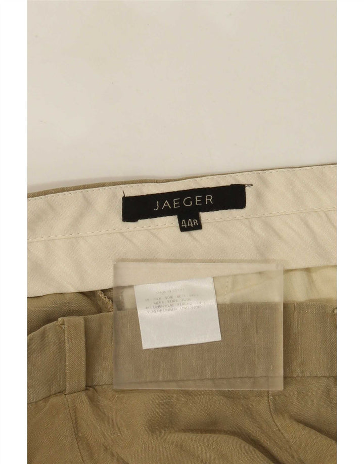Pantaloni da abito dritti da uomo Jaeger W44 L28 Seta beige
