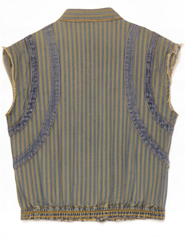 Gilet in denim da uomo The Seaway UK 38 Cotone a righe verde medio