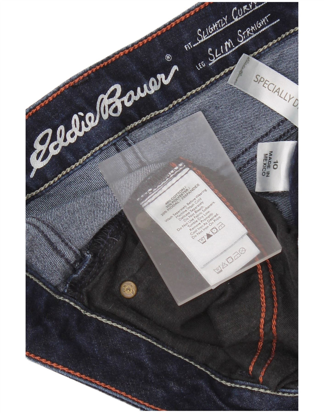 Jeans dritti da donna Eddie Bauer US 10 Large W30 L31 Blu Navy