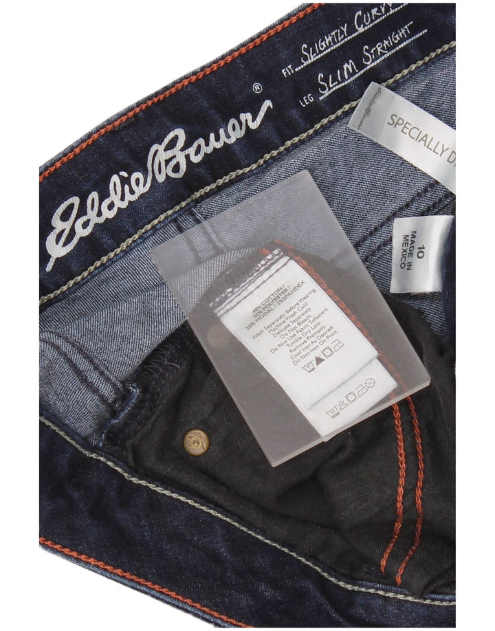 Jeans dritti da donna Eddie Bauer US 10 Large W30 L31 Blu Navy