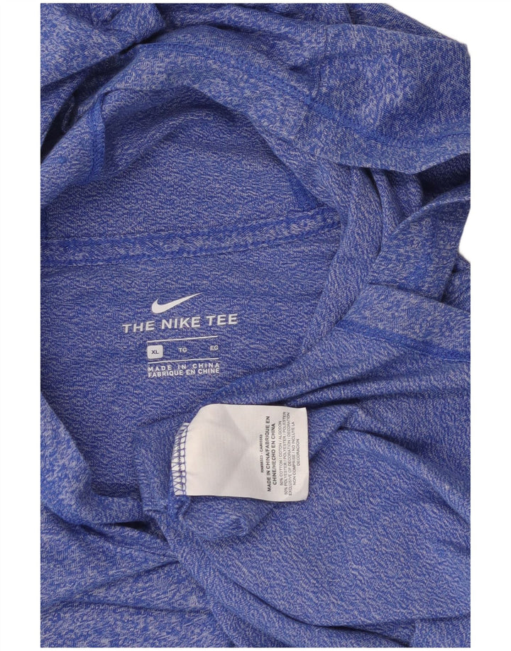 NIKE Mens Hooded Top Long Sleeve XL Blue Cotton