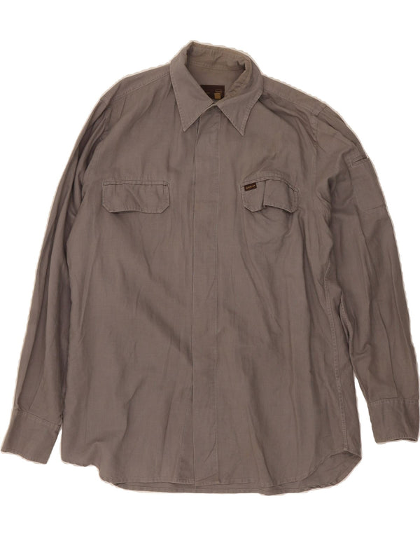 GAS Mens Shirt Large Grey Linen