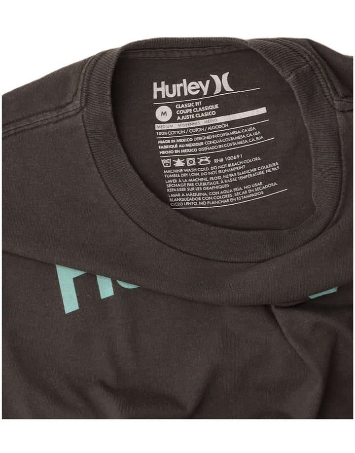 T-shirt con grafica HURLEY da donna, vestibilità classica, UK 18, cotone grigio medio