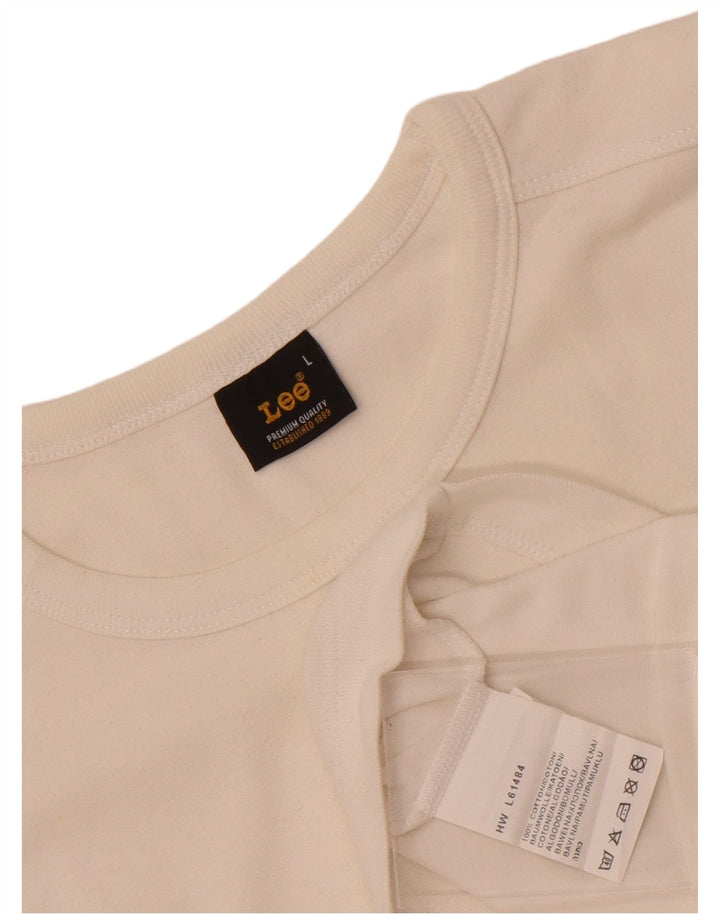Maglietta da donna Lee Top UK 14 grande cotone bianco