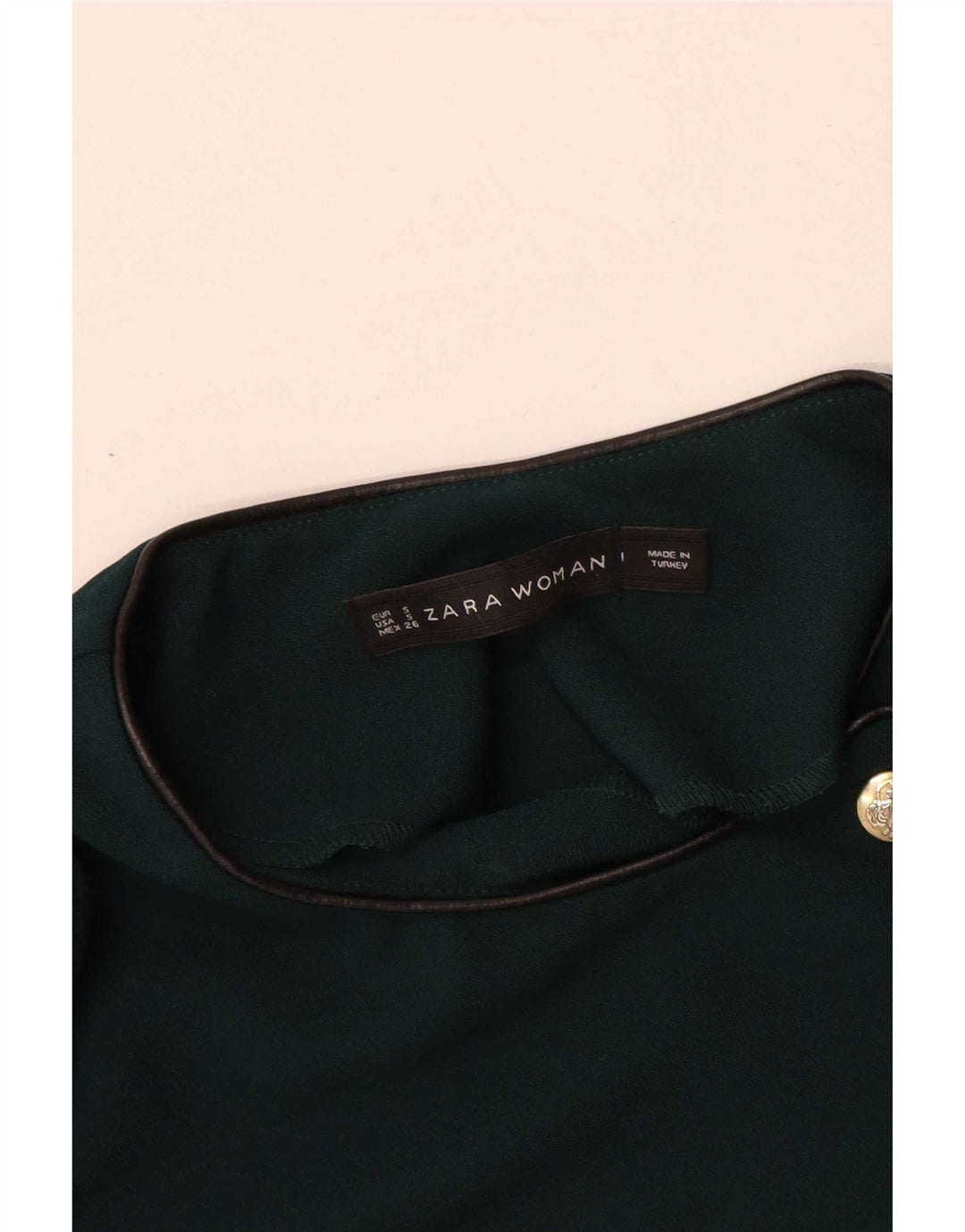 Abito tubino a maniche lunghe da donna Zara UK 10 piccolo verde poliestere