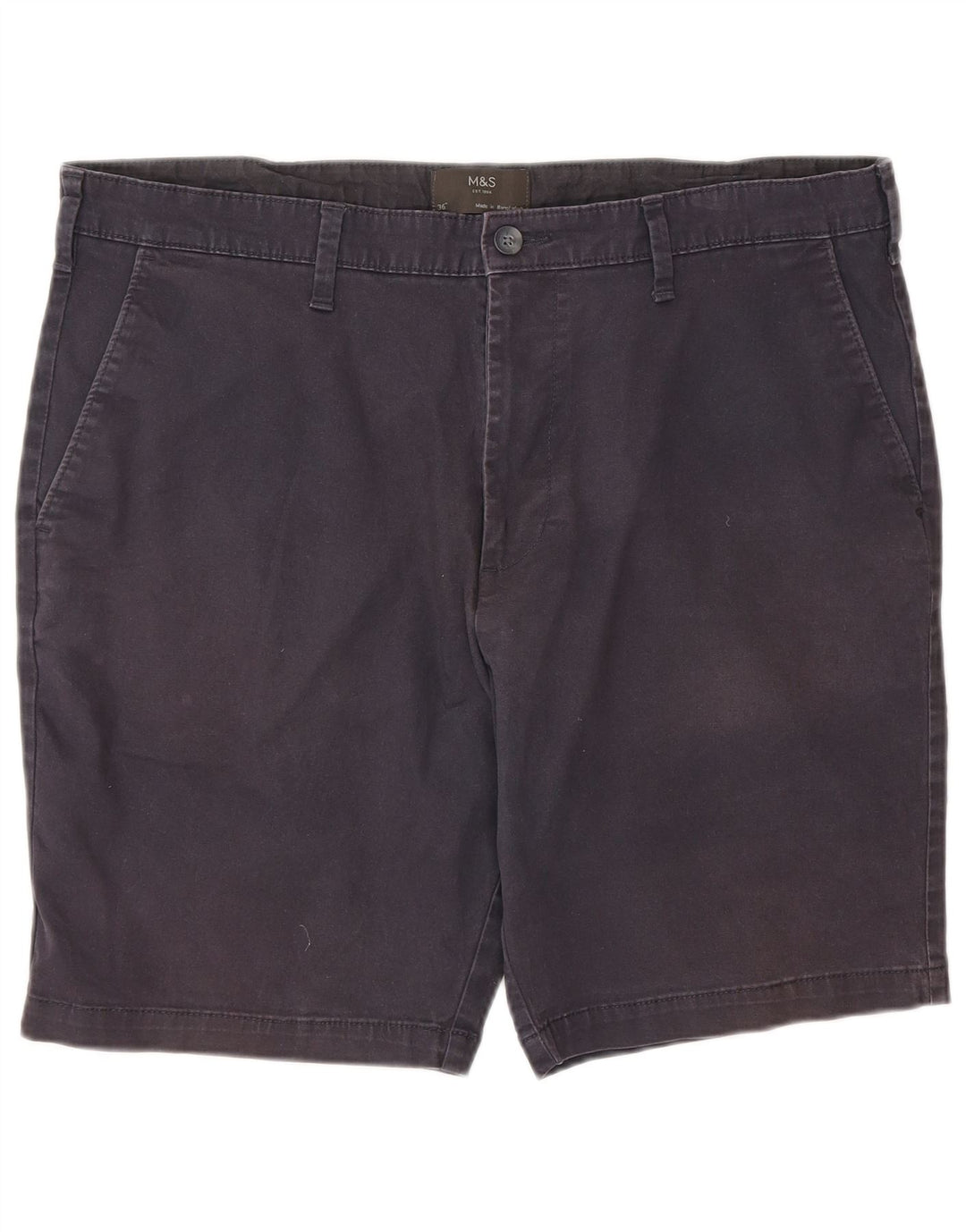 Pantaloncini chino da uomo Marks & Spencer W36 grandi in cotone blu navy