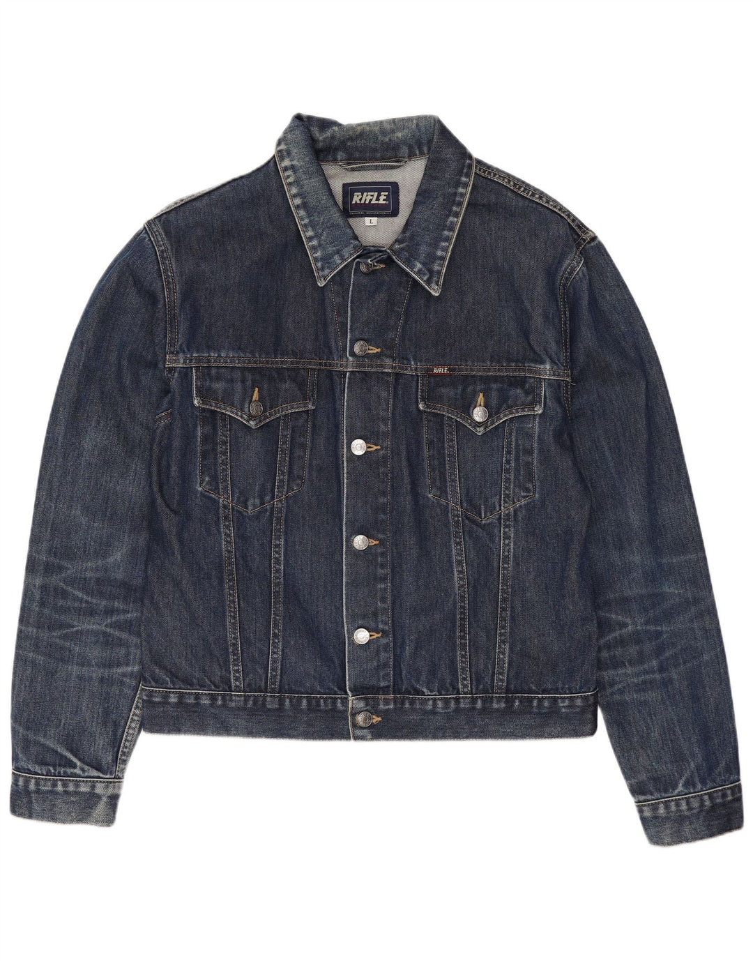 Giacca di jeans da uomo Rifle UK 40 grande cotone blu
